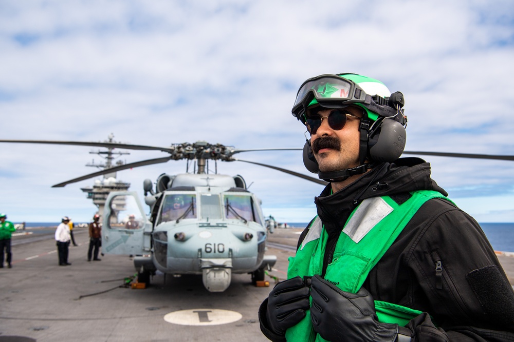 Nimitz Sailors Stand Watch on the Flight Deck