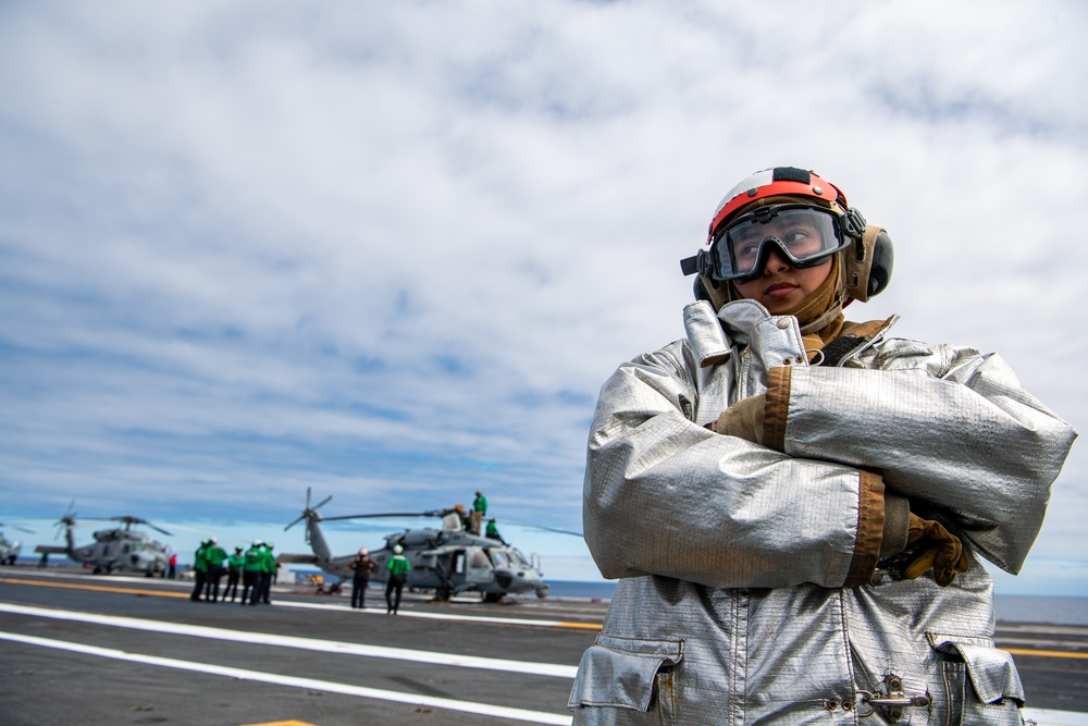 Nimitz Sailors Stand Watch on the Flight Deck