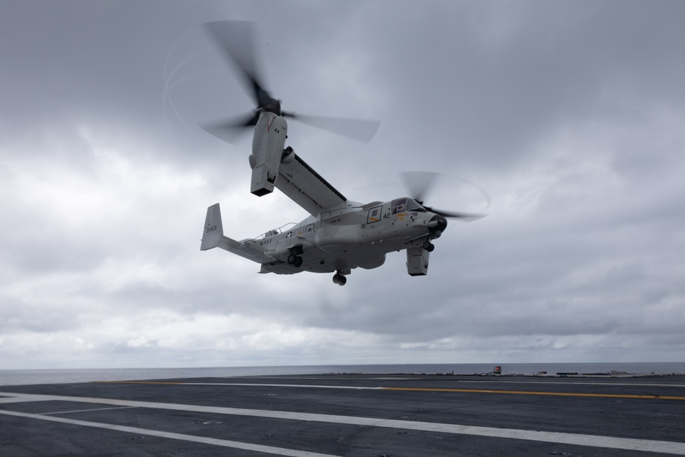 CMV-22B Ospreys Land Aboard USS Gerald R. Ford (CVN 78)