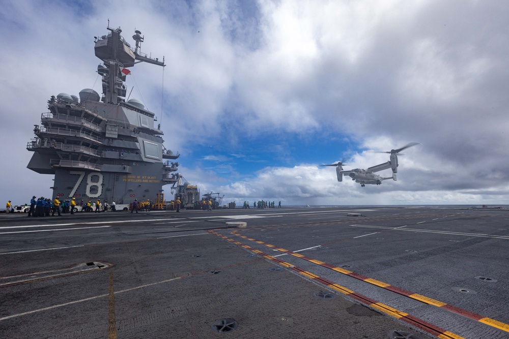 CMV-22B Ospreys Land Aboard USS Gerald R. Ford (CVN 78)