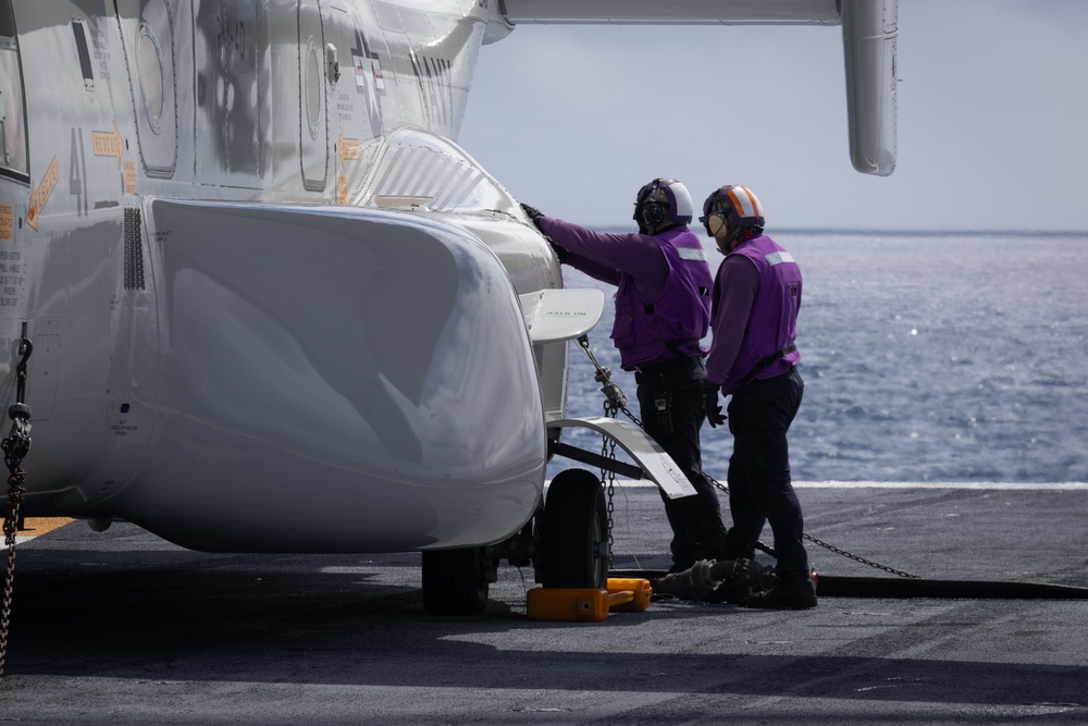 CMV-22B Ospreys Land Aboard USS Gerald R. Ford (CVN 78)