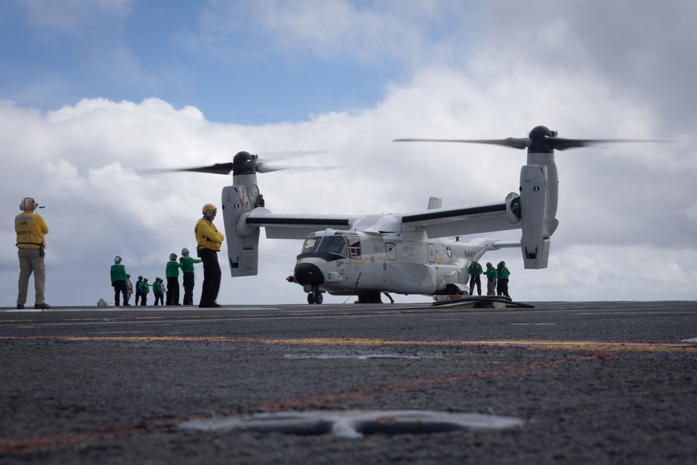 CMV-22B Ospreys Land Aboard USS Gerald R. Ford (CVN 78)