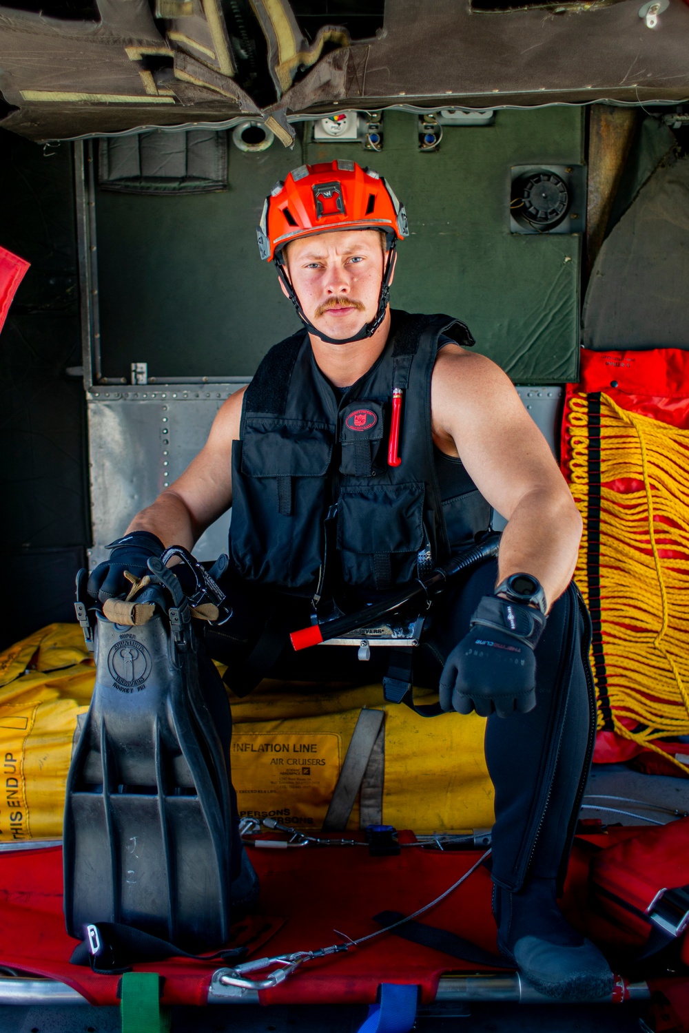 Navy Aircrewman participate in photo event