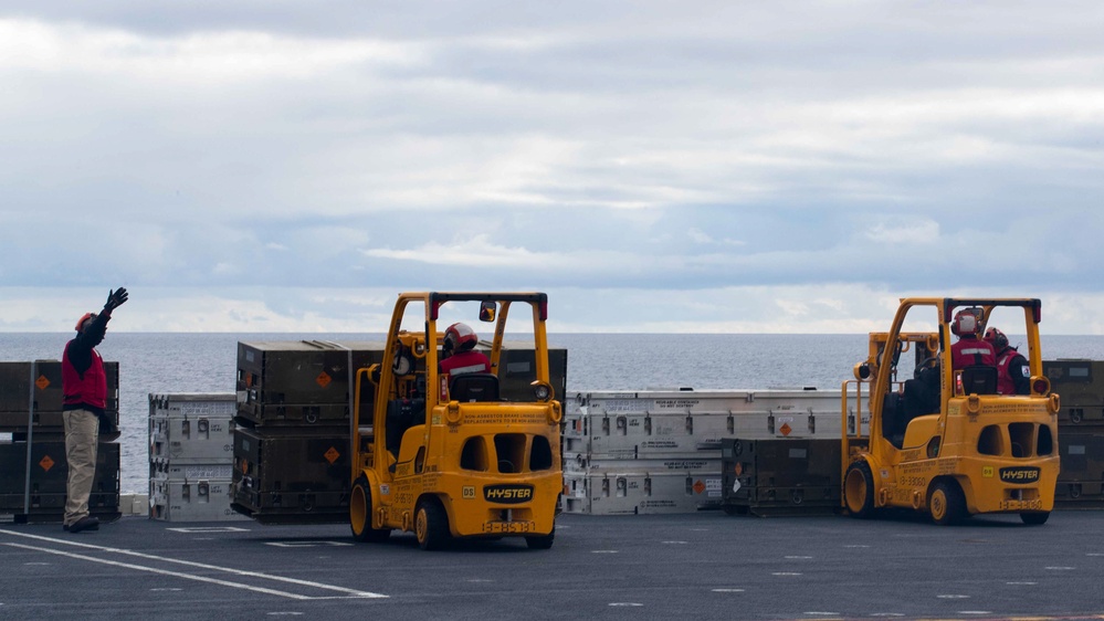 USS George Washington Conducts a Vertical Ordnance Onload