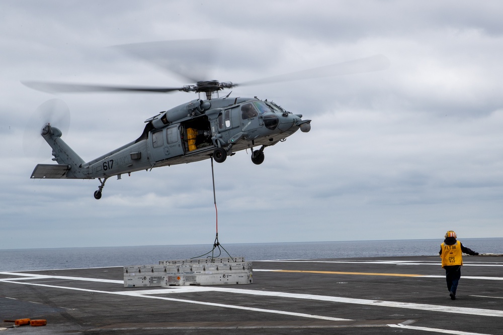 USS George Washington Conducts a Vertical Ordnance Onload