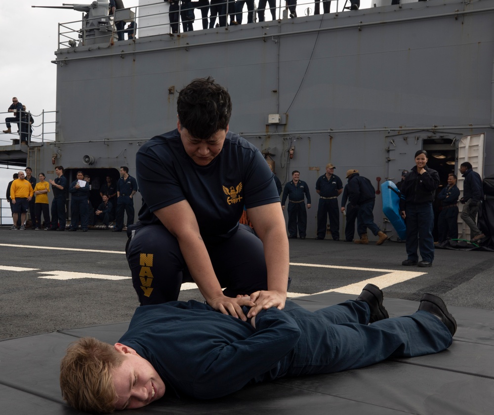 Emory S. Land Sailors Participate in the Oleoresin Capsicum Portion of the Security Reaction Force Basic Training