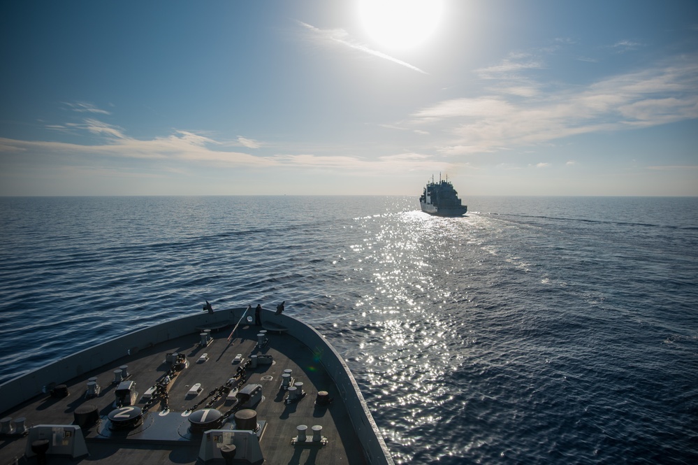 USS New York Replenishment At Sea