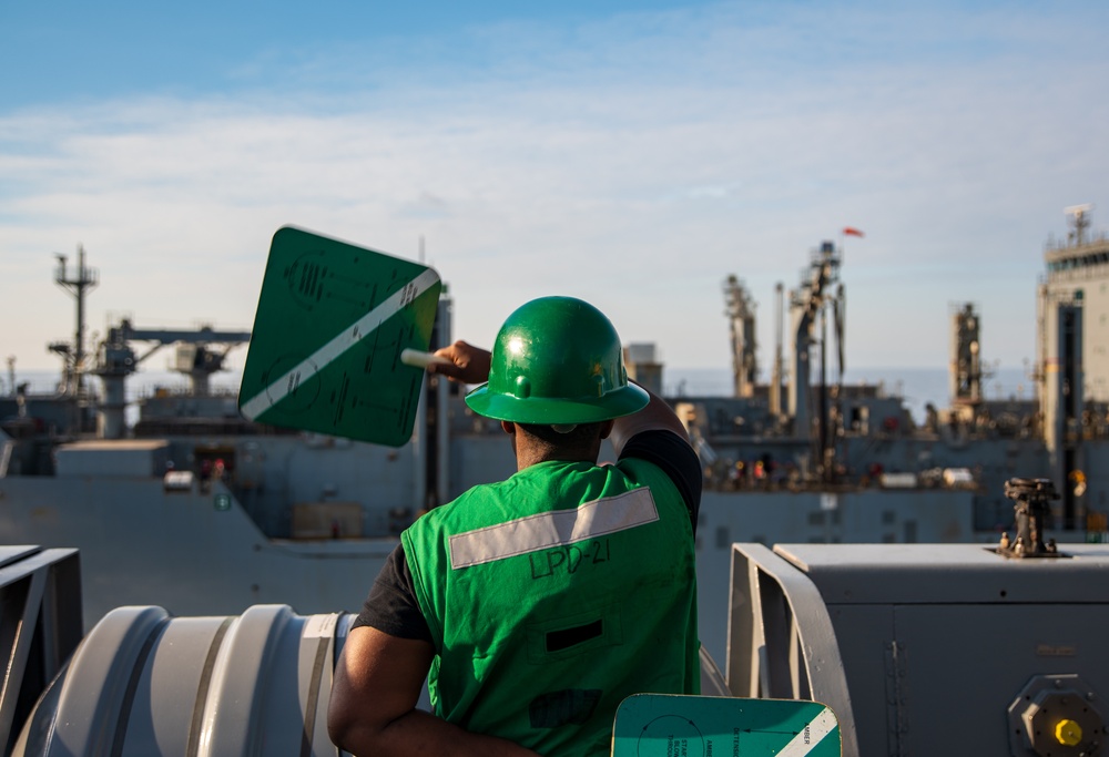 USS New York Replenishment At Sea