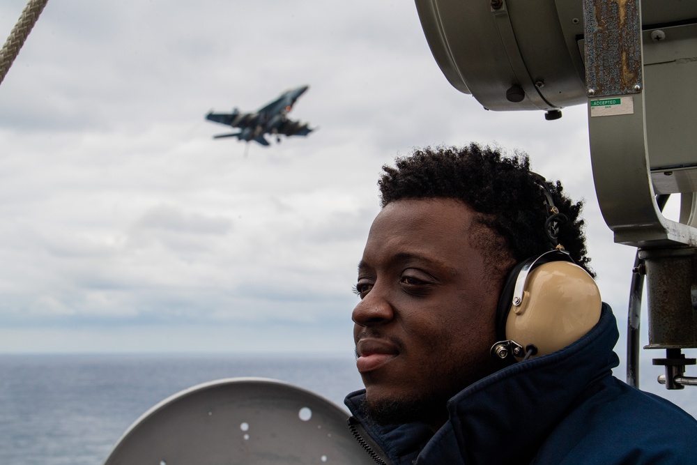 Nimitz Sailor Stands Watch