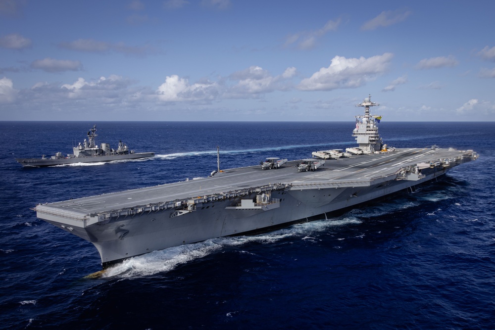 USS Gerald R. Ford and JMSDF Conduct Sailing Exercise