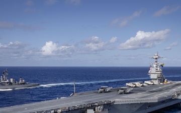 USS Gerald R. Ford and JMSDF Conduct Sailing Exercise