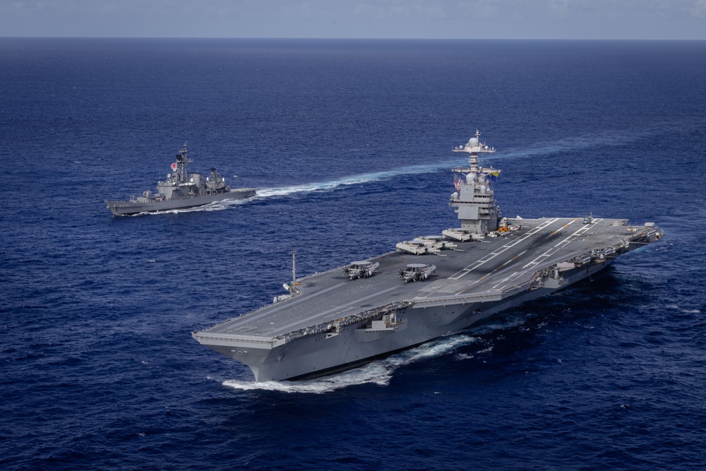 USS Gerald R. Ford and JMSDF Conduct Sailing Exercise