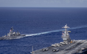 USS Gerald R. Ford and JMSDF Conduct Sailing Exercise