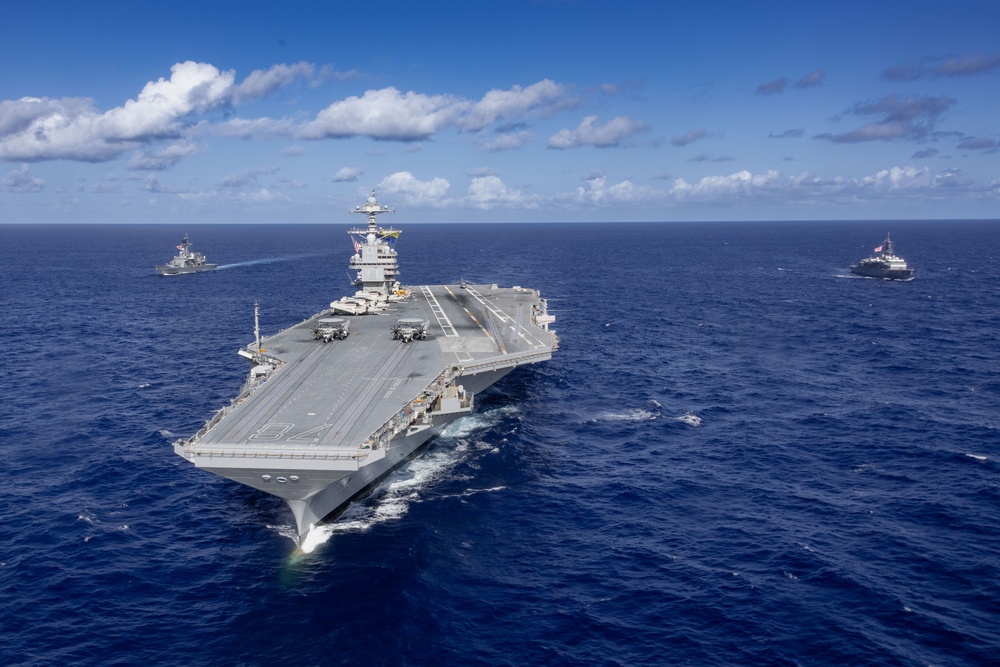 USS Gerald R. Ford and JMSDF Conduct Sailing Exercise