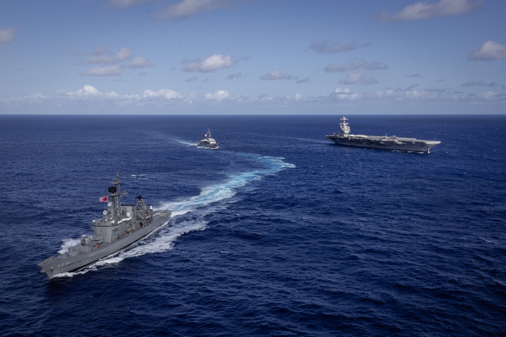 USS Gerald R. Ford and JMSDF Conduct Sailing Exercise