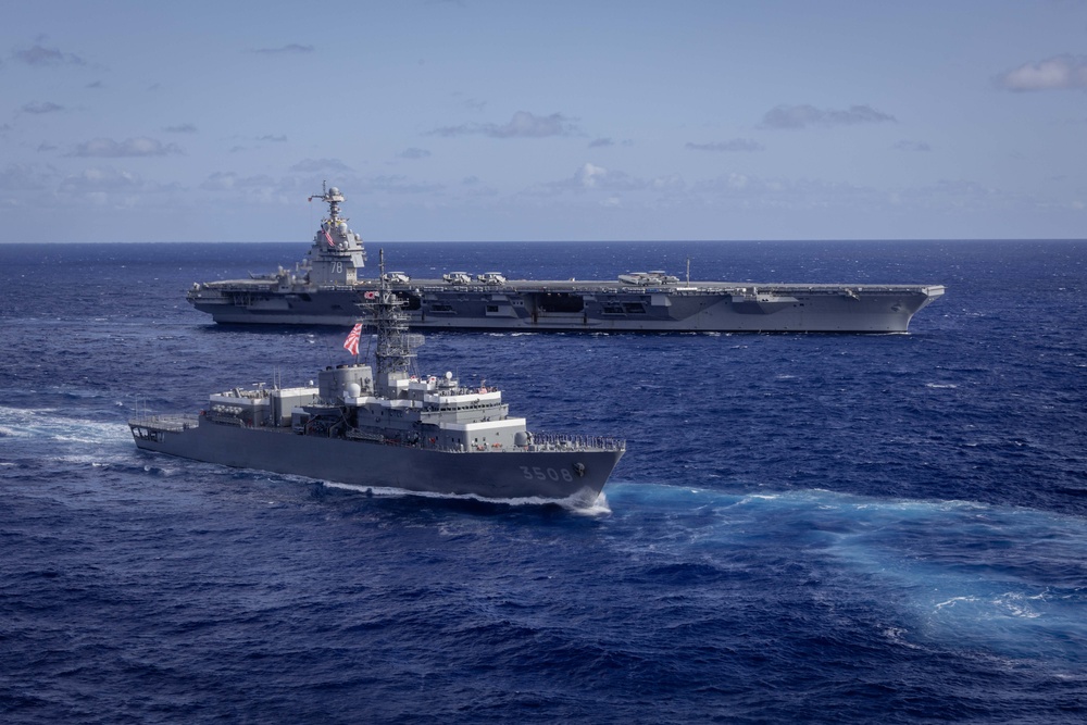 USS Gerald R. Ford and JMSDF Conduct Sailing Exercise