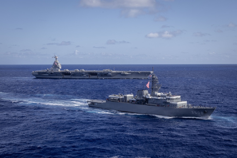 USS Gerald R. Ford and JMSDF Conduct Sailing Exercise