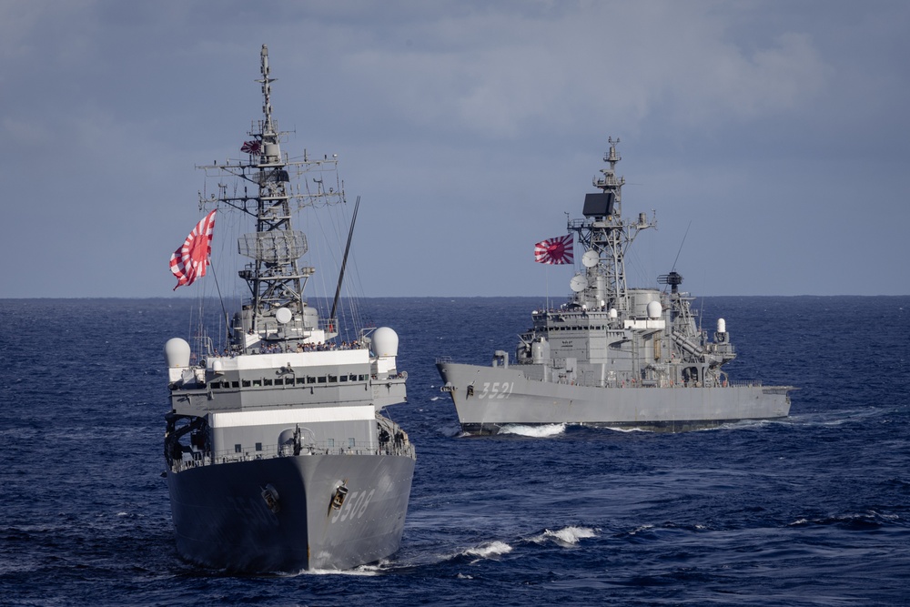 USS Gerald R. Ford and JMSDF Conduct Sailing Exercise