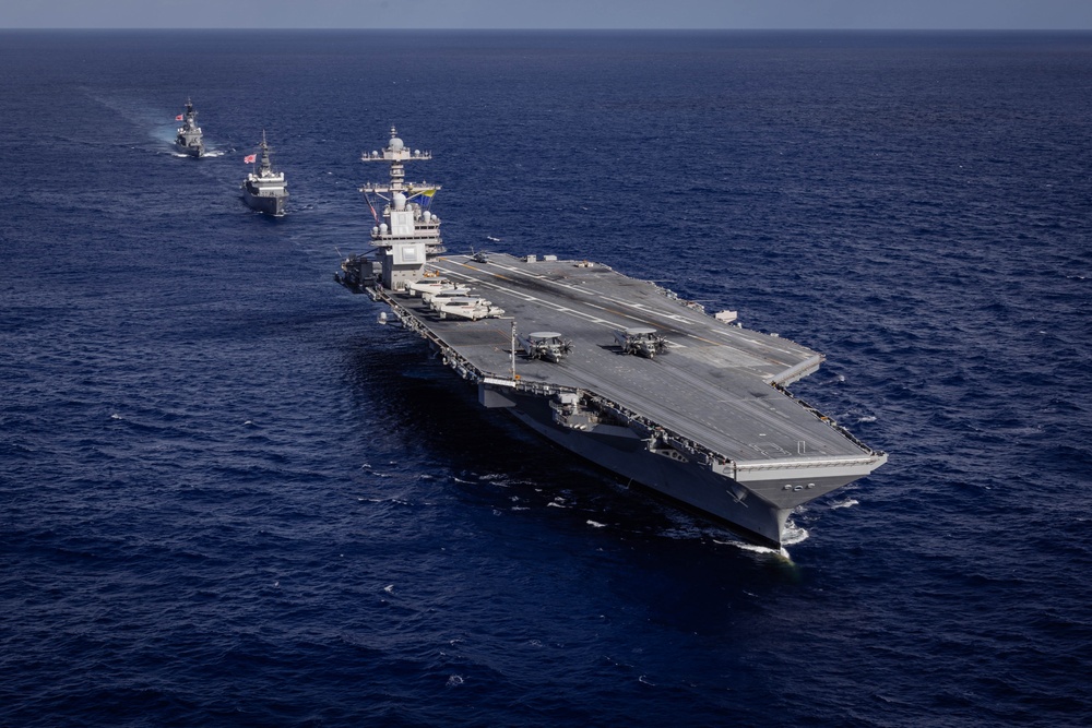 USS Gerald R. Ford and JMSDF Conduct Sailing Exercise