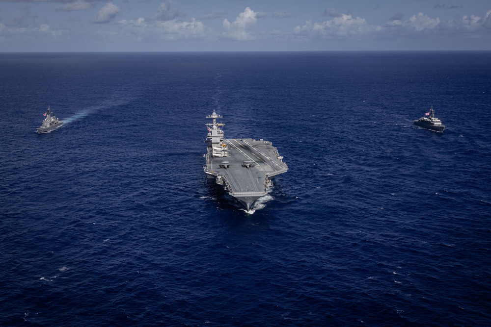 USS Gerald R. Ford and JMSDF Conduct Sailing Exercise