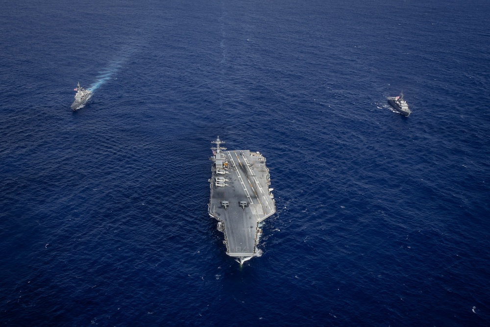 USS Gerald R. Ford and JMSDF Conduct Sailing Exercise