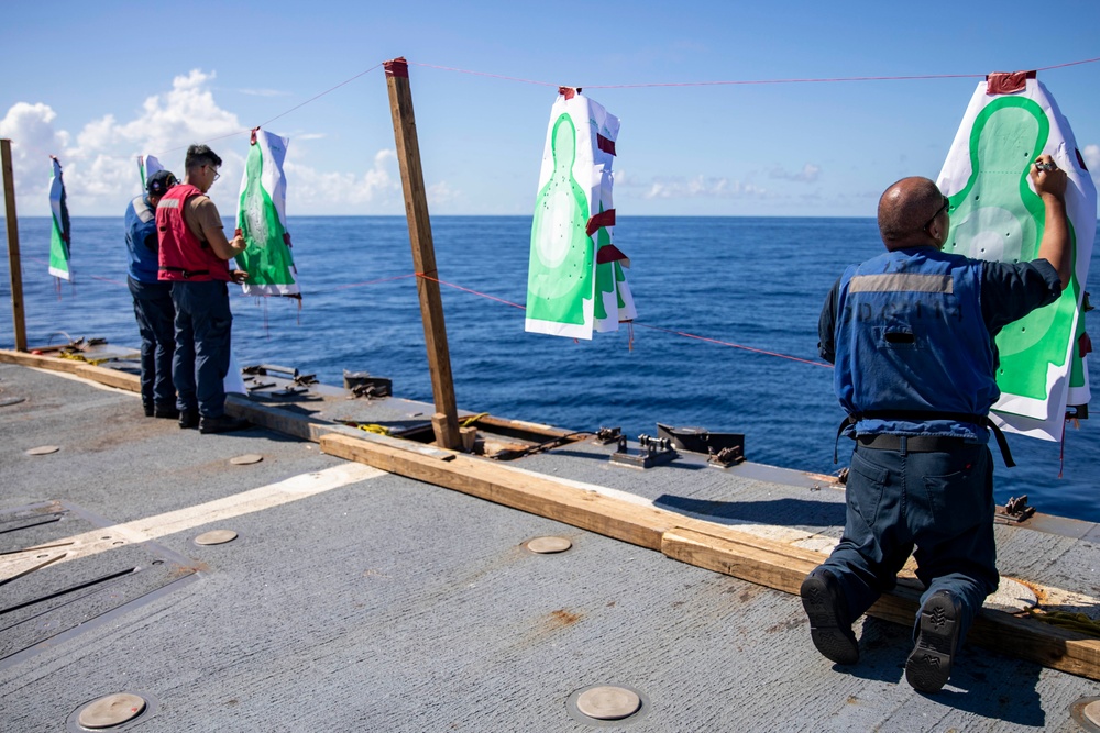 USS Ralph Johnson Conducts Gun Shoot.