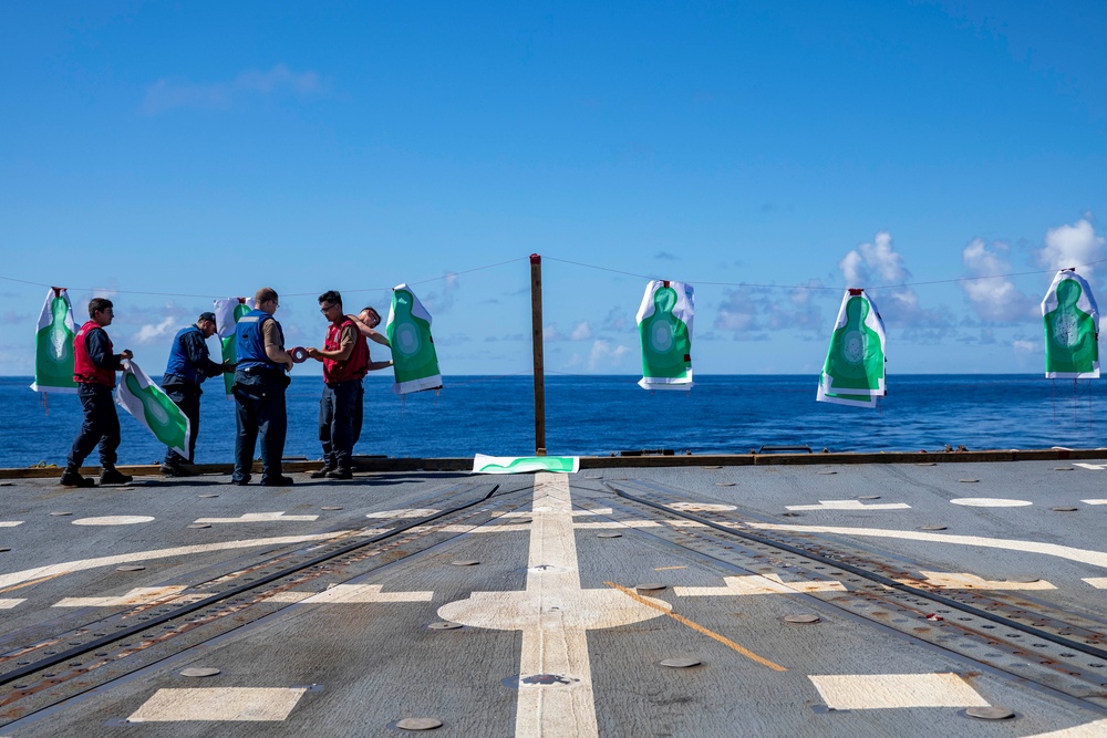 USS Ralph Johnson Conducts Gun Shoot.