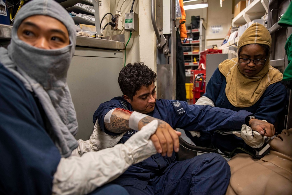 USS Ralph Johnson Conducts General Quarters Drill