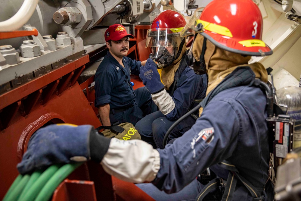 USS Ralph Johnson Conducts General Quarters Drill