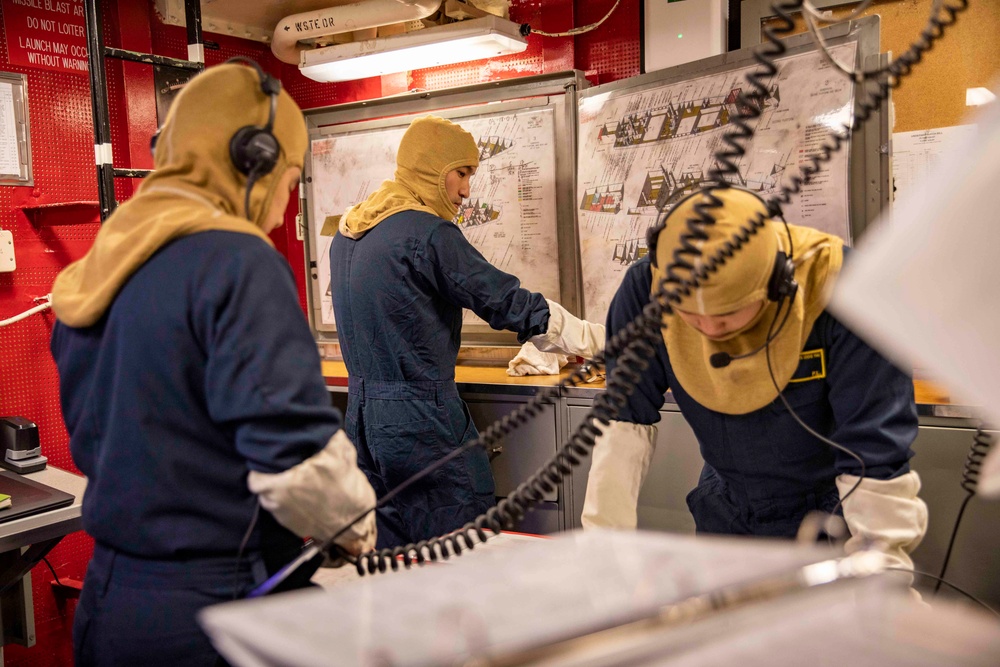 USS Ralph Johnson Conducts General Quarters Drill