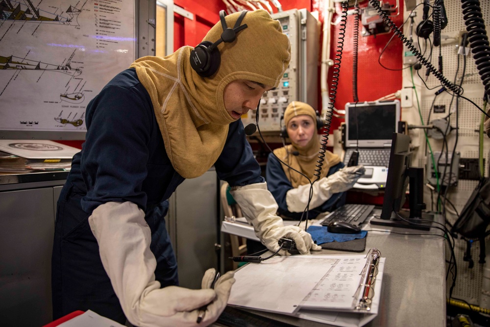 USS Ralph Johnson Conducts General Quarters Drill