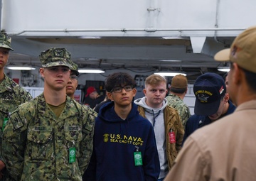 USS Ronald Reagan (CVN 76) hosts a tour for U.S. Naval Sea Cadet Corps