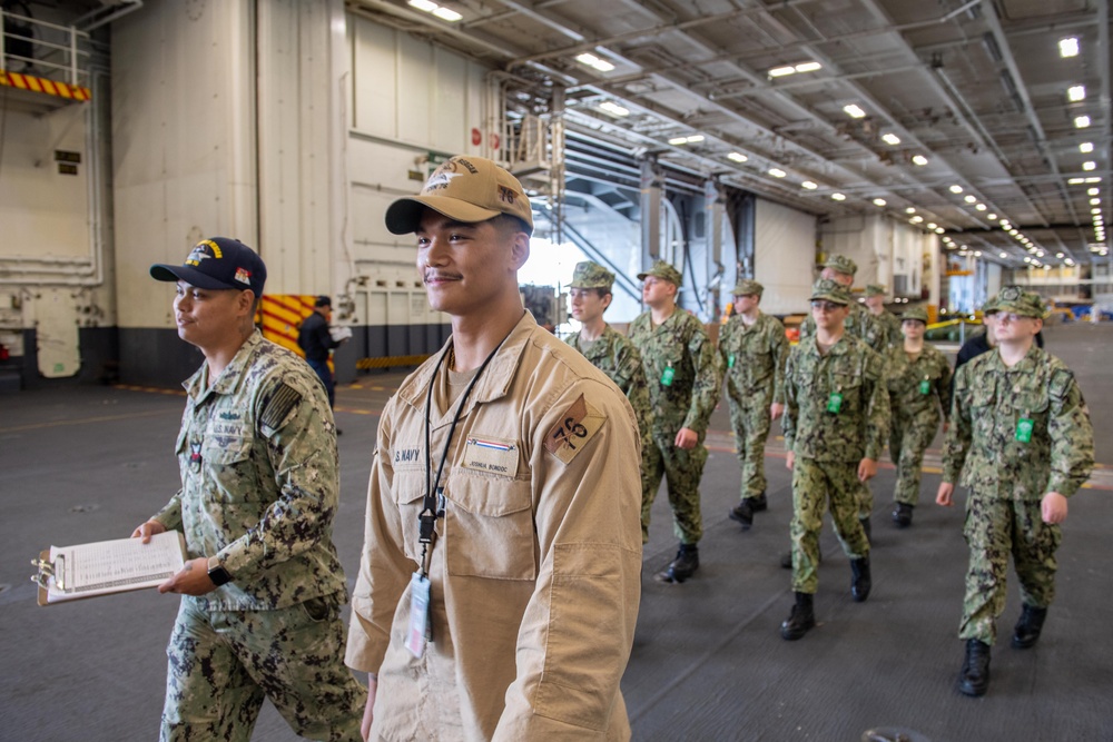 USS Ronald Reagan (CVN 76) hosts a tour for U.S. Naval Sea Cadet Corps