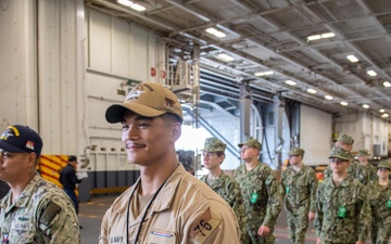 USS Ronald Reagan (CVN 76) hosts a tour for U.S. Naval Sea Cadet Corps