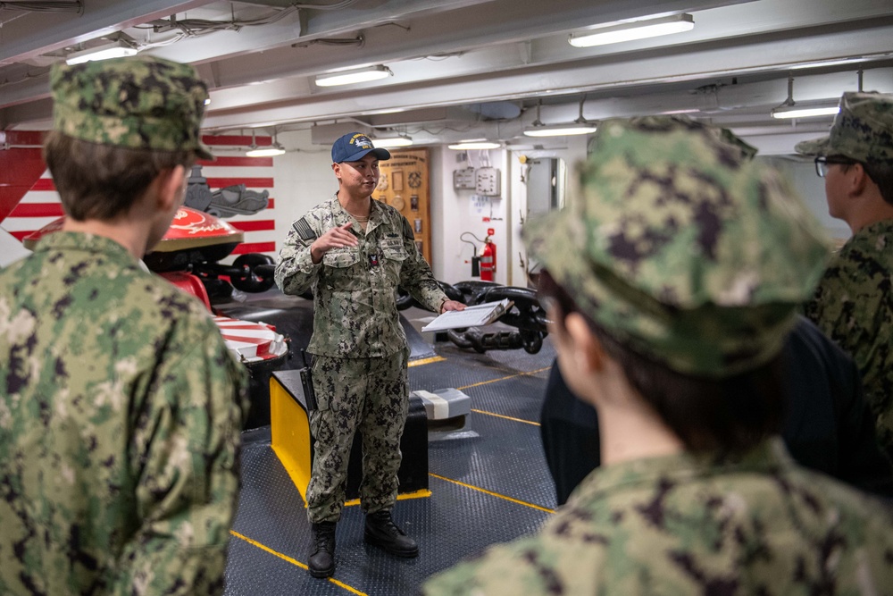 USS Ronald Reagan (CVN 76) hosts a tour for U.S. Naval Sea Cadet Corps