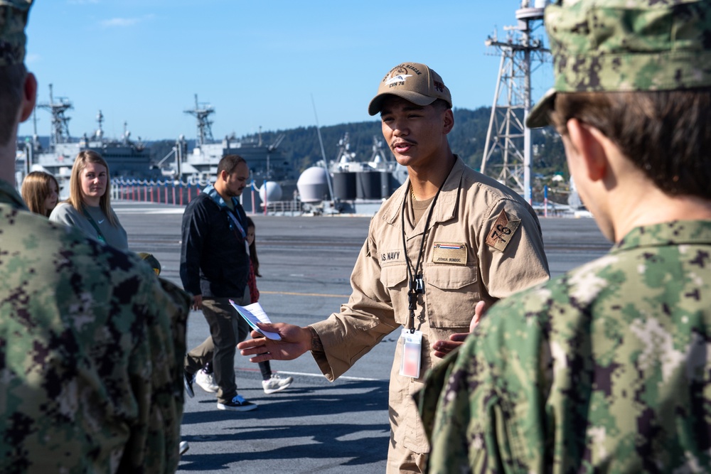 USS Ronald Reagan (CVN 76) hosts a tour for U.S. Naval Sea Cadet Corps