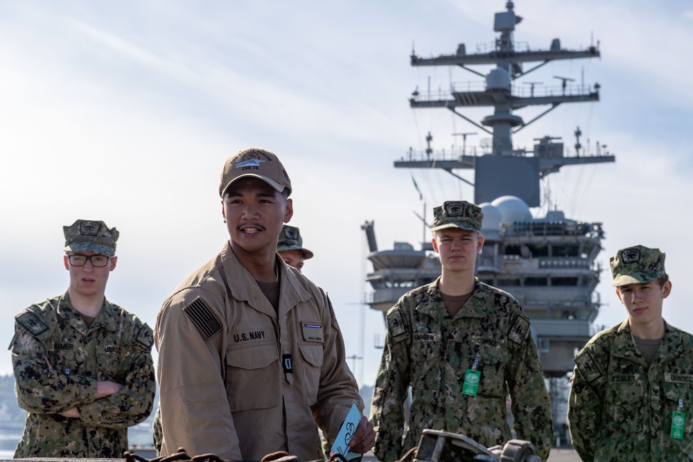 USS Ronald Reagan (CVN 76) hosts a tour for U.S. Naval Sea Cadet Corps