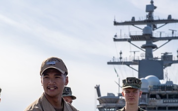 USS Ronald Reagan (CVN 76) hosts a tour for U.S. Naval Sea Cadet Corps