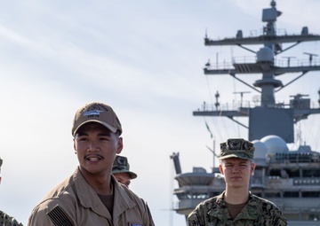 USS Ronald Reagan (CVN 76) hosts a tour for U.S. Naval Sea Cadet Corps