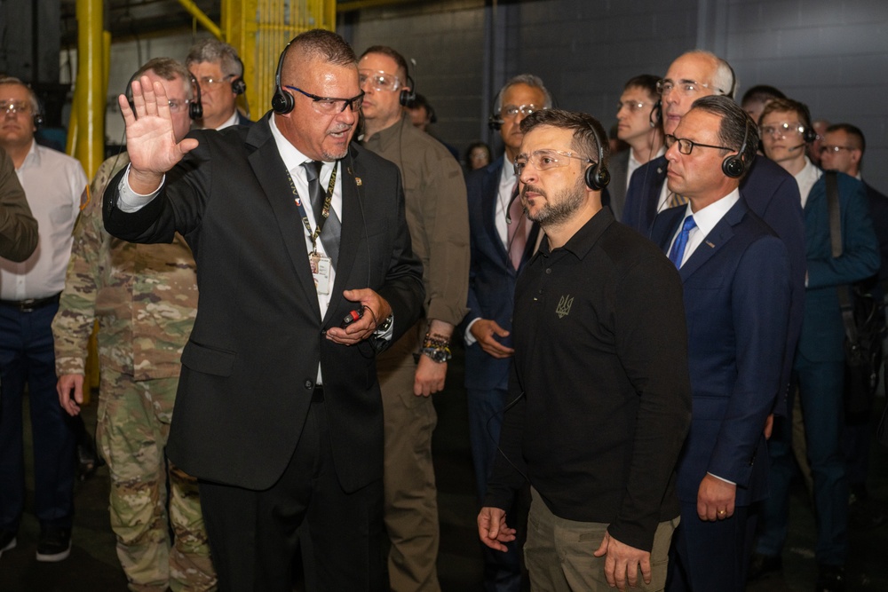 Ukrainian President tours Scranton Army Ammunition Plant