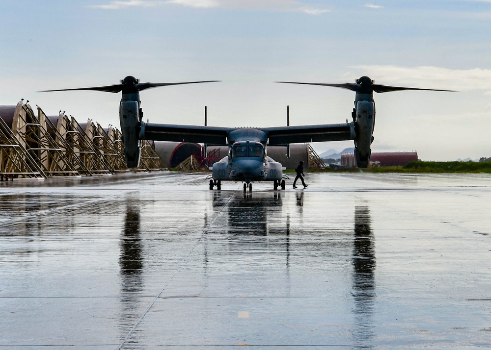 15th MEU MV-22 Osprey lands at Kunsan Air Base