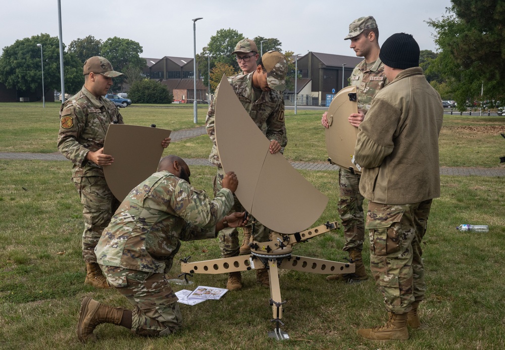 100th Communications Squadron provide network connectivity during a simulated network blackout