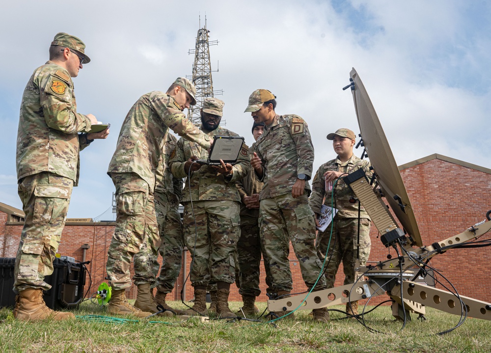 100th Communications Squadron provide network connectivity during a simulated network blackout