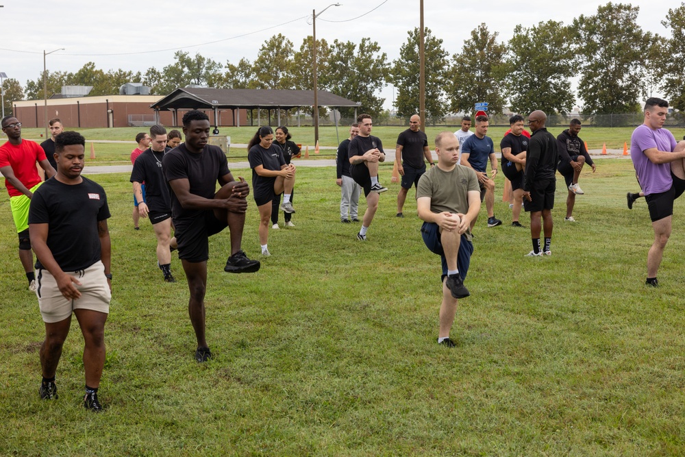 MARFORCOM Marines participate in a Suicide Prevention Month HITT workout