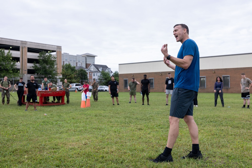 MARFORCOM Marines participate in a Suicide Prevention Month HITT workout