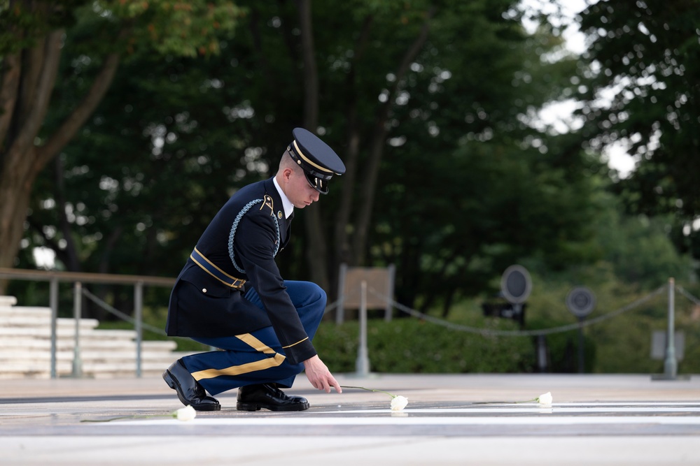 Sentinel U.S. Army Spc. Adam Platt Last Walk at the Tomb of the Unknown Soldier