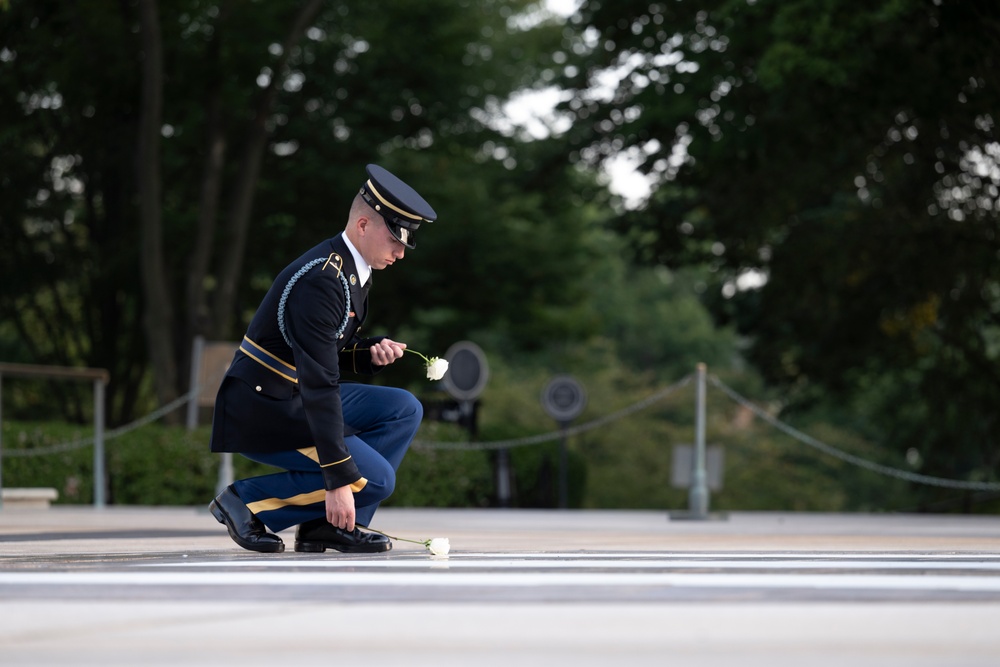 Sentinel U.S. Army Spc. Adam Platt Last Walk at the Tomb of the Unknown Soldier