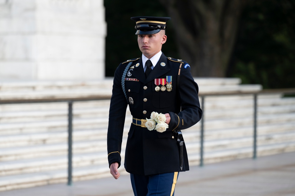 Sentinel U.S. Army Spc. Adam Platt Last Walk at the Tomb of the Unknown Soldier