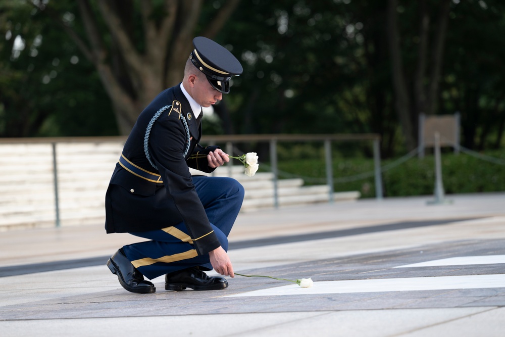 Sentinel U.S. Army Spc. Adam Platt Last Walk at the Tomb of the Unknown Soldier