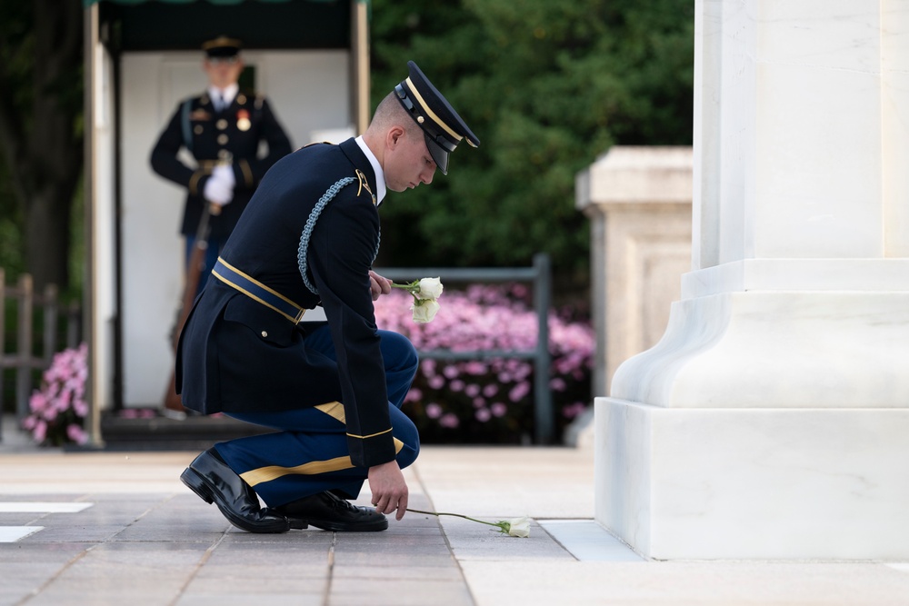 Sentinel U.S. Army Spc. Adam Platt Last Walk at the Tomb of the Unknown Soldier